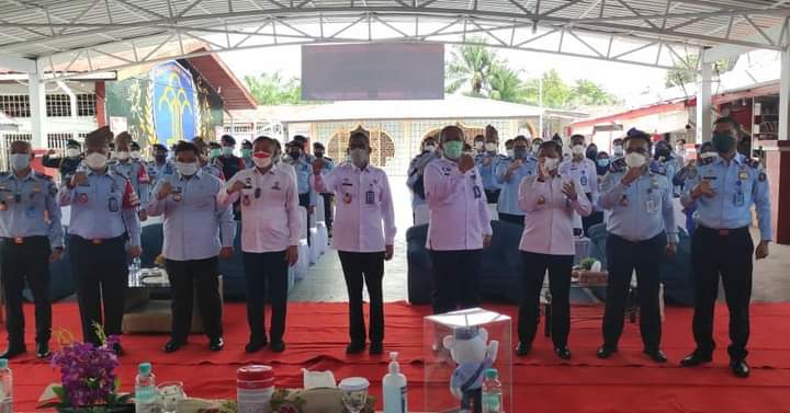 KAKANIM TEMBILAHAN IKUT PENGUATAN MITRA KERJA  STRATEGISBERSAMA IRJEN KEMENKUMHAM RI